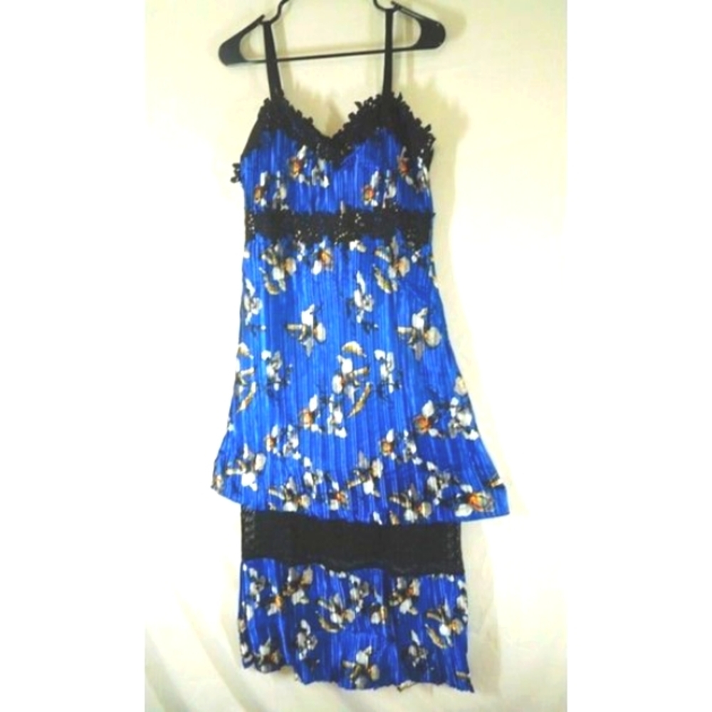 FOXIEDOX Lace Midi Dress Blue Floral Flowers Women Teen New NWT 6 MenWomenStyles - Picture 8 of 12